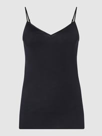 Onderhemd met spaghettibandjes - naadloos, model 'Cotton Seamless' van Hanro Grijs / zwart - 19