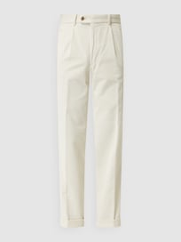 Comfort fit bandplooibroek van corduroy, model 'Morello' van Hiltl Grijs / zwart - 3