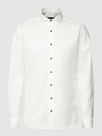 Slim fit zakelijk overhemd van katoen van Eterna Wit - 45