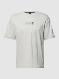 T-Shirt mit Label-Print Modell 'Talboa' von BOSS Green Grau / Schwarz - 9