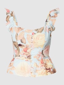 Tanktop met volants, model 'CARINE' van Guess Blauw / turquoise - 46