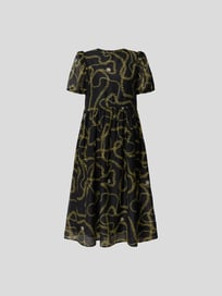 Midikleid mit Allover-Muster von BAUM & PFERDGARTEN Grau / Schwarz - 22