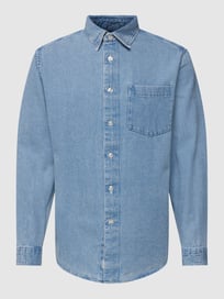 Relaxed Fit Jeanshemd im Used-Look Modell 'DEEN' von MCNEAL Blau / Türkis - 30