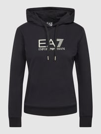 Hoodie mit Label-Print Modell 'GIORDANIA' von EA7 Emporio Armani Grau / Schwarz - 17