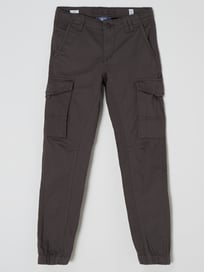 Slim Fit Cargohose mit Stretch-Anteil Modell 'Paul'  von Jack & Jones Grau / Schwarz - 1