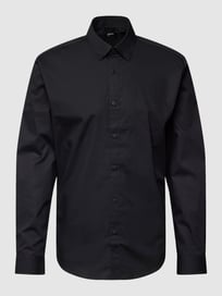 Regular fit zakelijk overhemd met kentkraag van Esprit Collection Grijs / zwart - 39