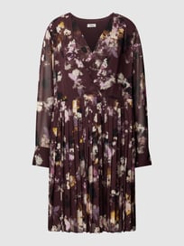 Knielange jurk met bloemenprint van s.Oliver BLACK LABEL Paars - 48