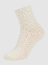 Sokken met kasjmier, model 'Bedsock' van Falke Wit - 30