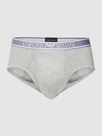 Slip mit Feinripp von Emporio Armani Grau / Schwarz - 38