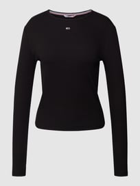 Longsleeve in Ripp-Optik Modell 'BABY' von Tommy Jeans Grau / Schwarz - 5