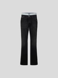 Loose Fit Jeans mit Kontrasteinsatz von VTMNTS Grau / Schwarz - 13