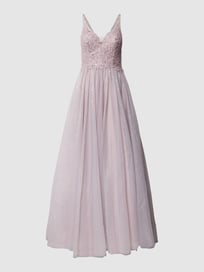 Abendkleid mit Pailletten und Zierperlen von Mascara Lila - 40