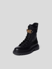Schnürboots mit Stickereien von Bally Grau / Schwarz - 8