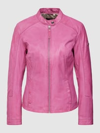 Lederjacke mit Rundhalsausschnitt von Cabrini Rosa - 14