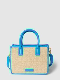 Tote bag met labeldetail, model 'LENA' van Les Visionnaires Blauw / turquoise - 15