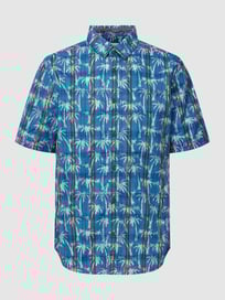 Regular fit vrijetijdsoverhemd met all-over motief van Tom Tailor Blauw / turquoise - 5