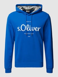 Hoodie mit Label-Detail von s.Oliver RED LABEL Blau / Türkis - 30