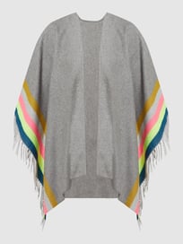 Poncho met gerecycled katoen  van Fraas Grijs / zwart - 31
