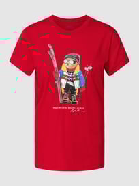 T-Shirt mit Label- und Motiv-Print Modell 'SKI BEAR' von Polo Ralph Lauren Rot - 32