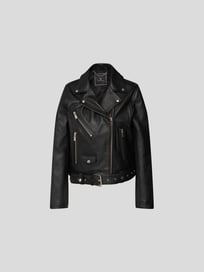 Bikerjacke aus Leder von Anine Bing Grau / Schwarz - 8