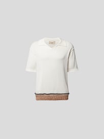 Poloshirt mit Kontrastbesatz von Maison Flaneur Weiß - 39