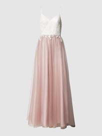 Abendkleid mit Kontrastbesatz von Luxuar Rosa - 26