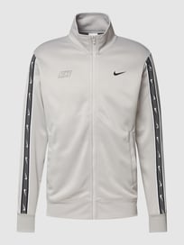 Sweatjacke mit Reißverschluss und Zierleisten von Nike Grau / Schwarz - 45