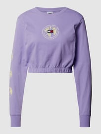 Cropped Longsleeve mit Label-Details von Tommy Jeans Lila - 11