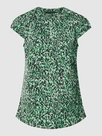Bluse mit Schlüsselloch-Ausschnitt von comma Grün - 37