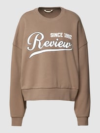 Oversized sweatshirt met ronde hals van REVIEW Bruin - 46