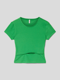 T-Shirt in Ripp-Optik von Only Grün - 44