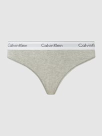 PLUS SIZE Tangaslip aus Baumwollmischung  von Calvin Klein Underwear Plus Grau / Schwarz - 28
