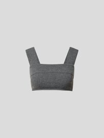 Crop Top aus Kaschmirmischung von Extreme Cashmere Grau / Schwarz - 2