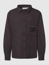 Freizeithemd mit Label-Patch von Calvin Klein Jeans Grau / Schwarz - 46