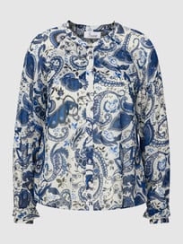 Blouse met all-over motief, model 'Paisley' van Princess Goes Hollywood Blauw / turquoise - 37