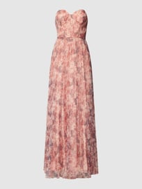 Abendkleid in Maxilänge mit floralem Allover-Muster von Unique Rot - 21