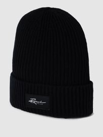 Beanie mit Label-Patch von REVIEW Grau / Schwarz - 33