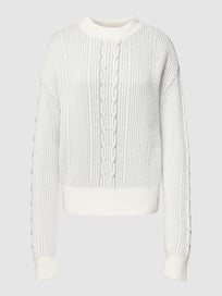 Gebreide pullover met effectgaren van comma Casual Identity Wit - 10