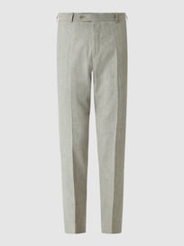Slim Fit Anzughose aus Baumwoll-Leinen-Mix Modell 'Cane' von Atelier Torino Grün - 44