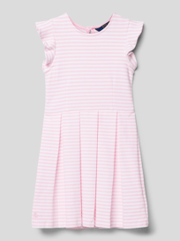 Jurk met streepmotief, model 'RUFFLE' van Polo Ralph Lauren Kids Roze - 12