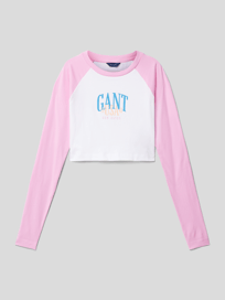 Kort shirt met lange raglanmouwen van Gant Roze - 9