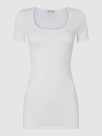 T-shirt van katoen, model 'Ultralight' van Hanro Wit - 2