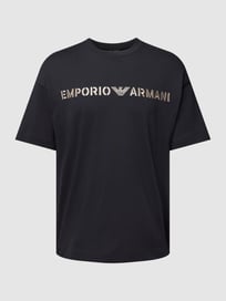 T-Shirt mit Label-Stitching von Emporio Armani Blau / Türkis - 10