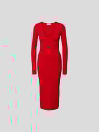 Midikleid mit V-Ausschnitt von Victoria Beckham Rot - 7