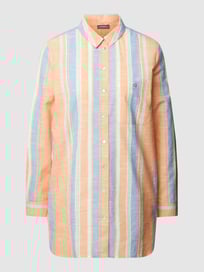 Overhemdblouse met streepmotief van Montego Oranje - 18