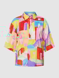 Overhemdblouse met all-over motief, model 'NUMARION' van Nümph Rood - 15