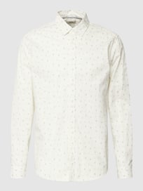 Slim fit vrijetijdsoverhemd met all-over motief, model 'SUS MINI' van Esprit Wit - 45