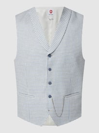 Slim Fit Weste mit Leinen-Anteil Modell 'Paddy' von CG - Club of Gents Blau / Türkis - 45