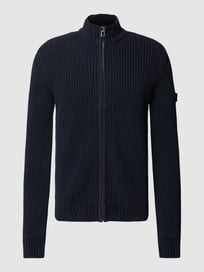Strickjacke mit Label-Patch Modell 'Hutchins' von JOOP! Jeans Blau / Türkis - 18