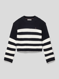 Strickpullover mit Streifenmuster von Tommy Hilfiger Teens Blau / Türkis - 25